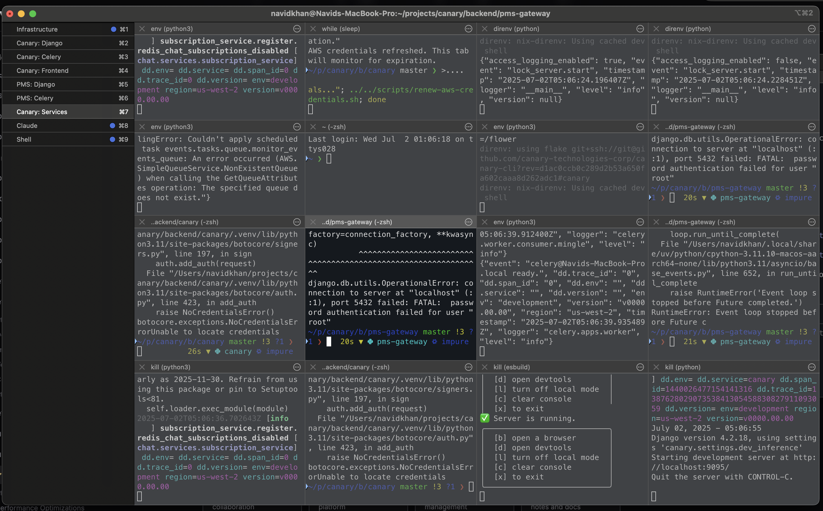 Development workflow in action